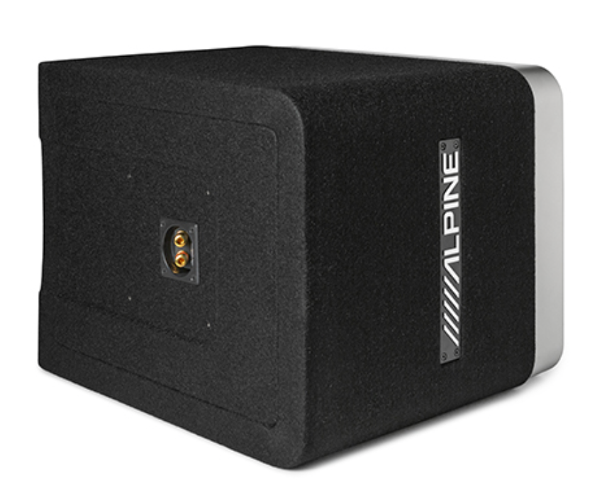 Alpine R2-SB10V : 10" Passive Loaded Subwoofer Enclosure, rear view.