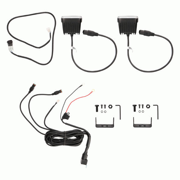 Heise HE-BCF32PK : 3" 4-LED Blackout Series Automotive Fog Lights installation contents.