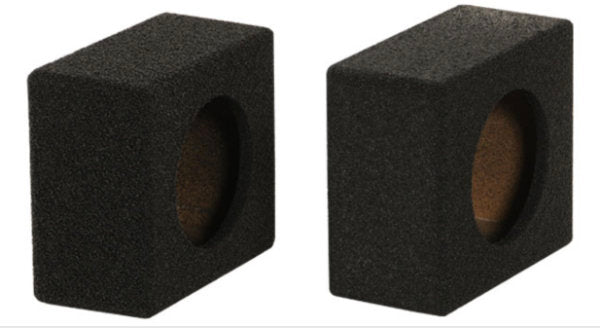 Q-Power SB6.5BL : 6.5" Rhino Lined Speaker Boxes, side view.