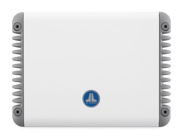 JL Audio MHD900/5-24V : 5ch 24V Marine Amplifier, top side.
