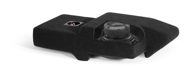 JL Audio SB-GM-TAHOCNSL/10W1v3 : 10" 300W 2Ω Subwoofer Enclosure, cutaway view.