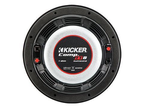 Kicker 43CWRT8 : 300W 8" Thin Subwoofer Driver, 2Ω Dual Voice Coil back side.