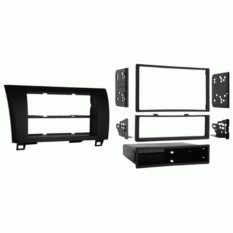 DIN or DDIN-Size Head-Unit Replacement Dash Kit for Select 2008-2022 Toyota-Sequoia and Tundra Vehicles, Flat Black