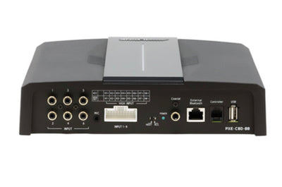 Alpine Optim8 PXE-C80-88 : 8ch x 50W @ 2Ω/4Ω Amplifier w/OEM Integration DSP, input section.