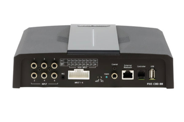 Alpine Optim8 PXE-C80-88 : 8ch x 50W @ 2Ω/4Ω Amplifier w/OEM Integration DSP, input section.