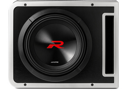 Alpine R2-SB10V : 10" Passive Loaded Subwoofer Enclosure, front view.