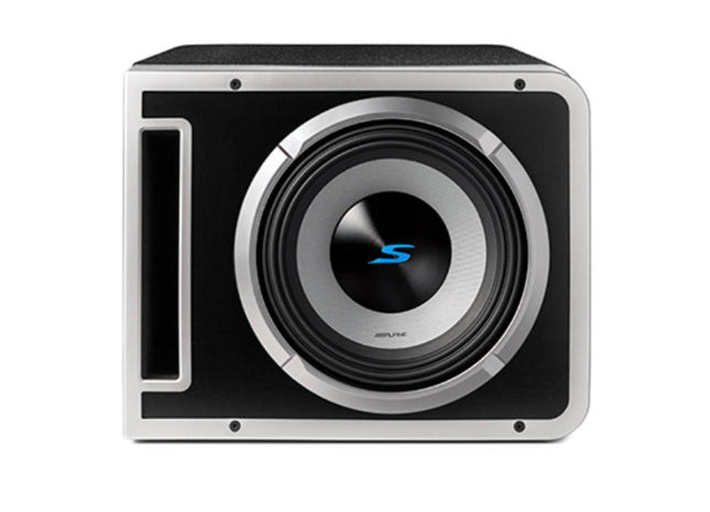 Alpine S2-SB10V : 10" Passive Loaded Subwoofer Enclosure, front side.
