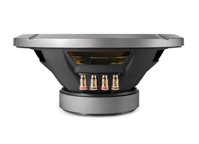 Alpine S2-W8D : 8" 300W Subwoofer, 2Ω or 4Ω DVC, side view.