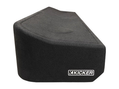 Kicker 51KFDL7T102 : Dual 10" 1000W 2Ω Thin Subwoofer Enclosure, side view.