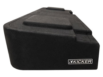 Kicker 51KGMDL7T122 : Dual 12" 1200W 2Ω Thin Subwoofer Enclosure, side view.