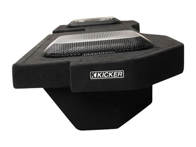 Kicker 51KRDL7T102 : Dual 10" 1000W 2Ω Thin Subwoofer Enclosure, side view.
