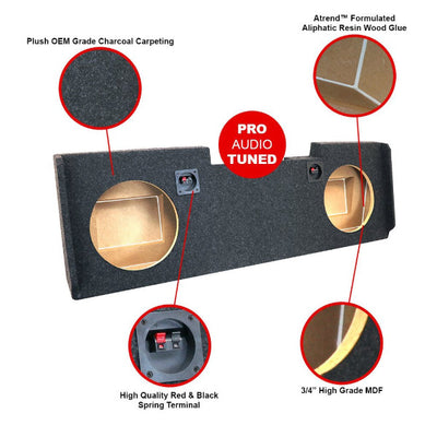 A-Trend A184-12CPA : Dual 12" Sealed Sub Box, 2014-2018 Silverado Sierra Crew Cab, specs.