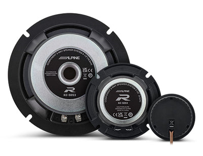 Alpine R2-S653 : 6.5" PRO 3-Way Component Door Speaker System, rear view.