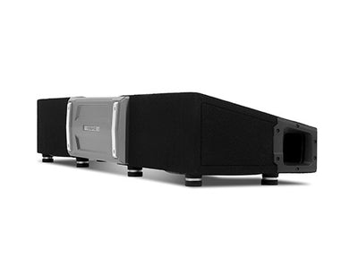 Alpine S-DB8V-TRK : Dual 8" Loaded Under Seat Subwoofer Enclosure with Amp Space, side view.