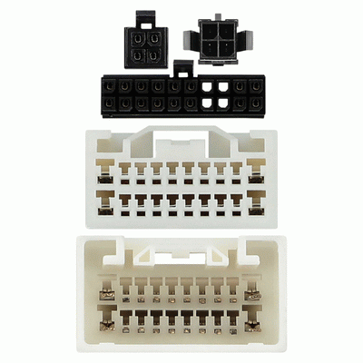 Axxess AXDSPH-TY1 : Amplifier Add-On Line Converter T-Harness, connector view.