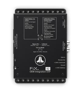 JL Audio FiX-82 : OEM Integration DSP - 8ch In 2ch Out, top side.