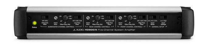JL Audio HD900/5 : 5ch Amplifier - 100W x 4, 500W x 1 RMS @ 1.5-4Ω, settings section.