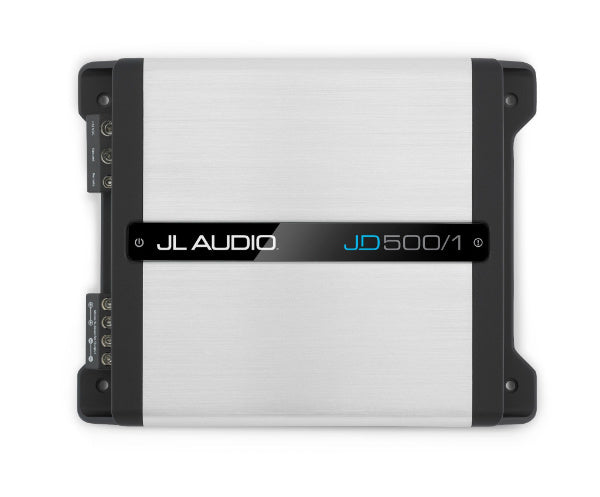 JL Audio JD500/1 : 500W or 250W Mono Amplifier @ 2Ω or 4Ω, top side.