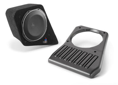 JL Audio SB-J-JL4DDRV/10TW1-2 : 10" 300W 2Ω Thin Subwoofer Enclosure, cutaway view.