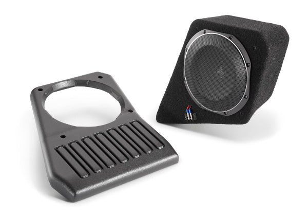 JL Audio SB-J-JL4DPAS/10TW1-2 : 10" 300W 2Ω Thin Subwoofer Enclosure, cutaway view.