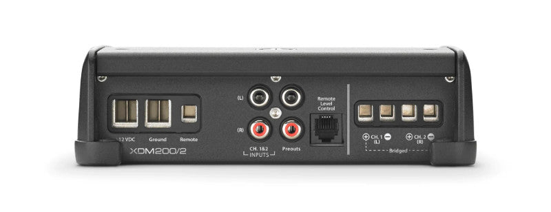 JL Audio XDM200/2 : 2ch Marine Amplifier, input output section.