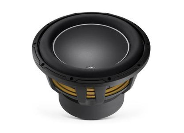 600W 12" Subwoofer Driver, 4Ω Dual Voice Coil : JL Audio 12W6v3, top side view.