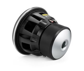 JL Audio 13W7AE-D1.5 : 13.5-Inch 1500-Watt RMS Subwoofer Driver, 1.5-Ohm DVC (Anniversary Edition), rear side view.