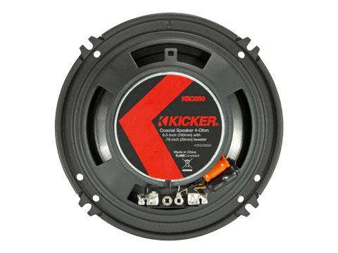 Kicker 51KSC6504 : 6.5" 100W RMS Coaxial Speakers, back side.