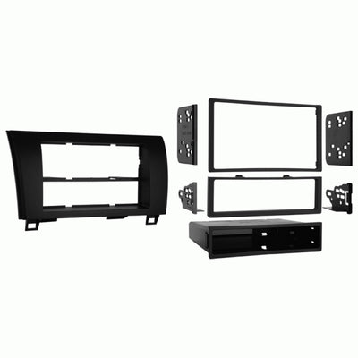 DIN or DDIN-Size Head-Unit Replacement Dash Kit for Select 2008-2022 Toyota-Sequoia and Tundra Vehicles, Flat Black