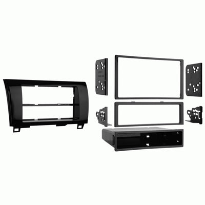 Metra 99-8220HG : DIN or DDIN Radio Replacement Dash Kit, 2008-UP Sequoia Tundra, high gloss black.