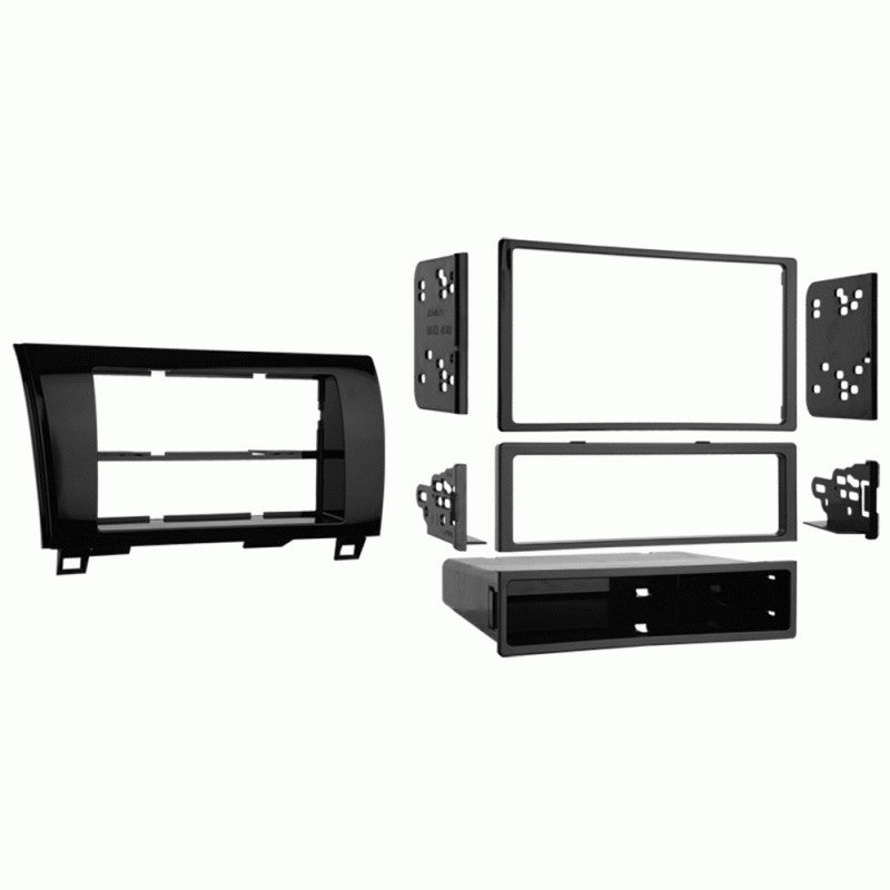 Metra 99-8220HG : DIN or DDIN Radio Replacement Dash Kit, 2008-UP Sequoia Tundra, high gloss black.